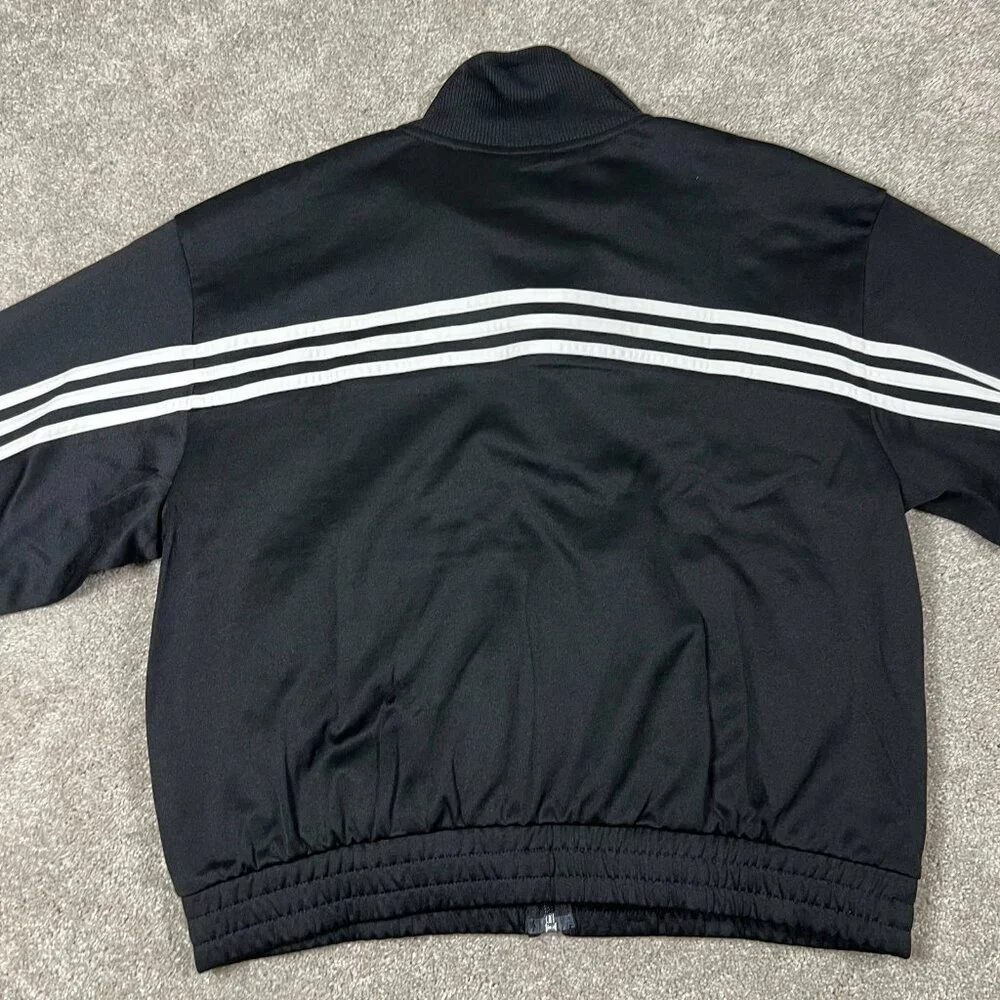 Adidas Womens Small Black‎ 3-Stripes Knit Full Zip Long Sleeve Tennis Jacket NWT